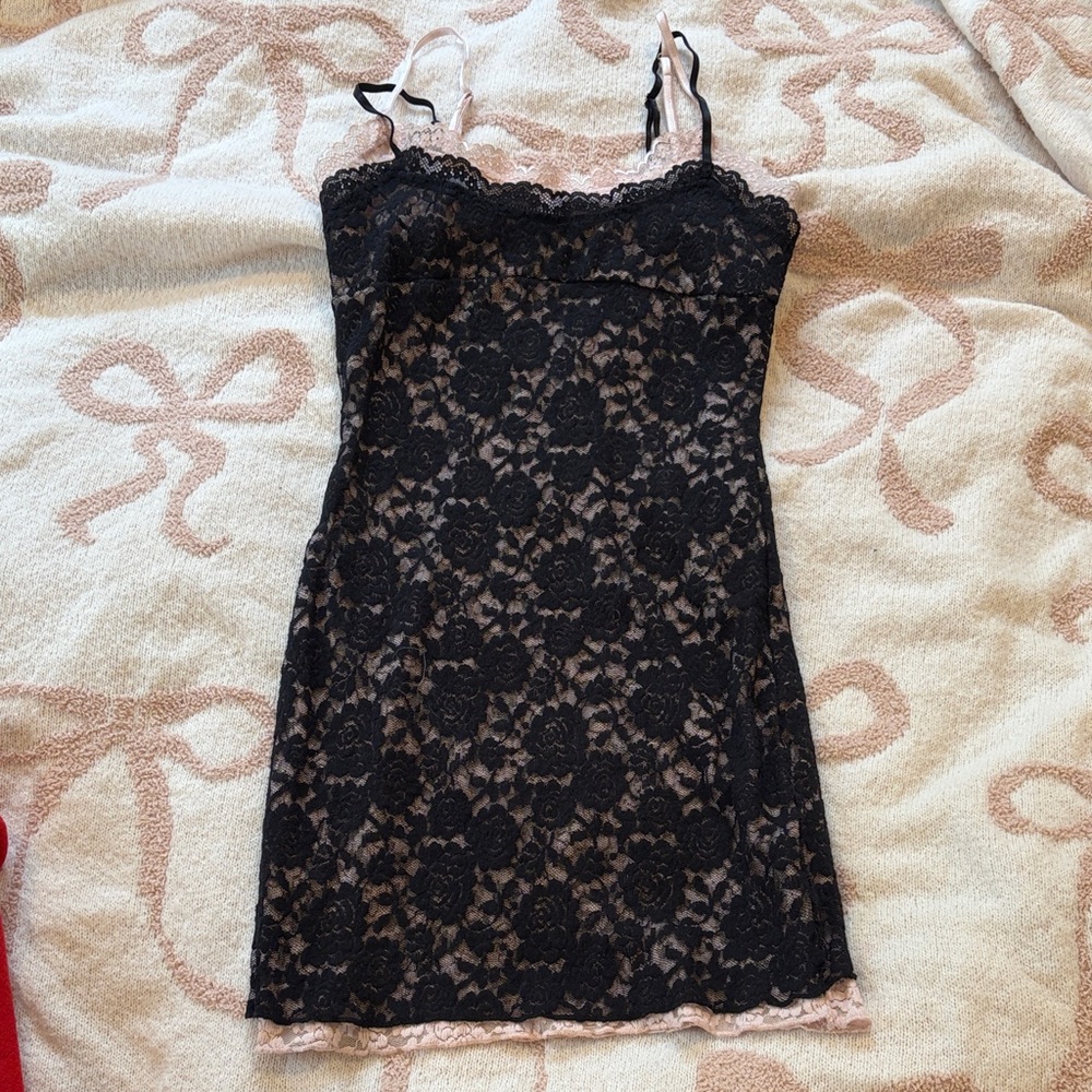 White Fox Boutique Black Lace Mini Dress